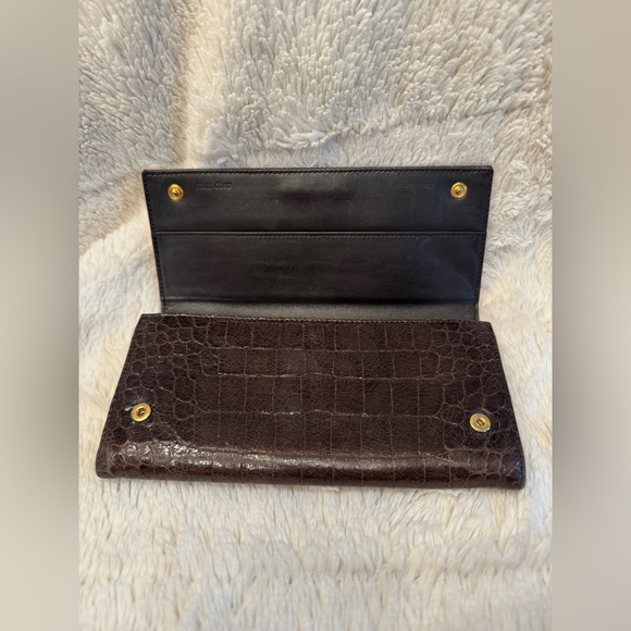 Miu Miu Brown Croc Embossed Wallet - Picture 4 of 15